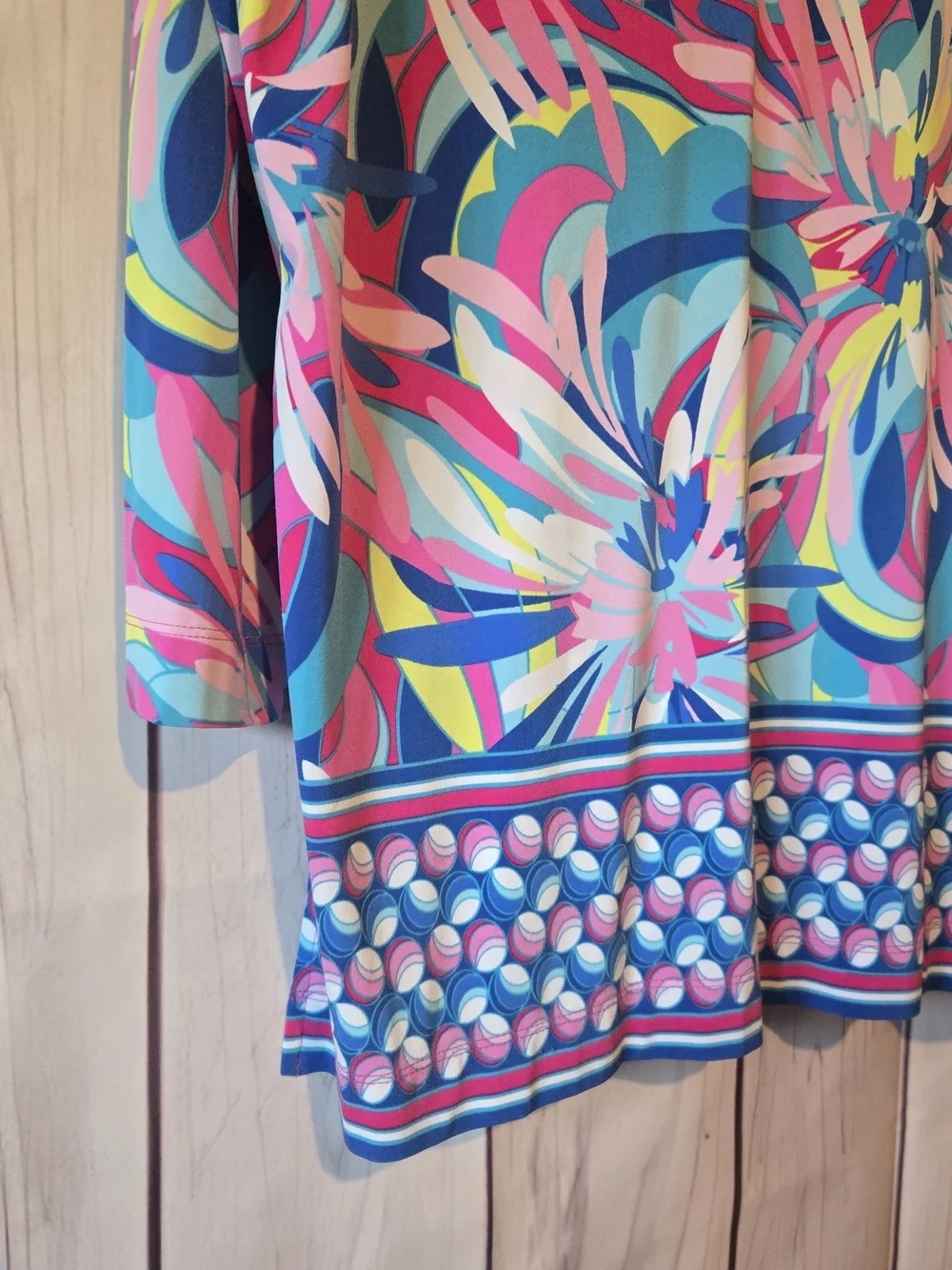 Pappagallo Colorful Abstract Resort Or Beach Tunic Blouse Petite XL